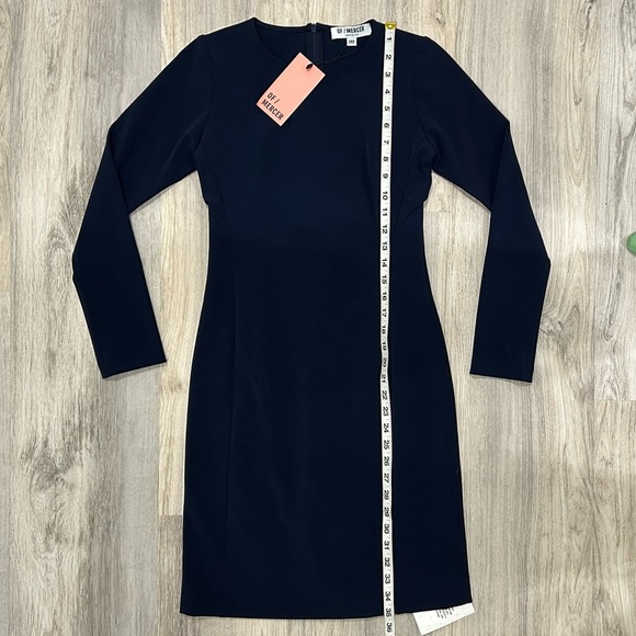 NWT Of Mercer Morgan Dress Navy Blue Long Sleeve Knee Length Shift Size 00 - Picture 2 of 8